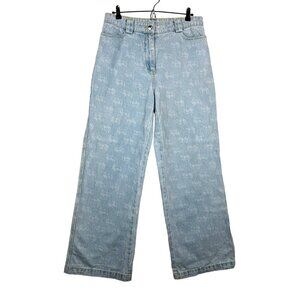 STELLA NOVA FOX PRINT CATE WIDE LEG JEANS 90s High waist sz 31